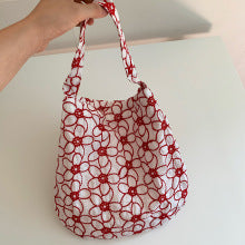 Women Fashion Vintage Embroidered Floral Canvas Tote Bag