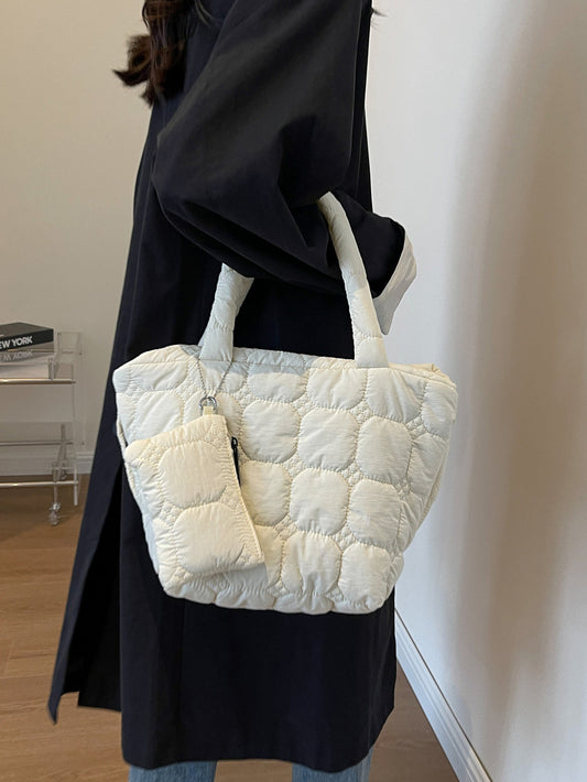 Women Fashion Casual Solid Color Space Cotton Tote Bag