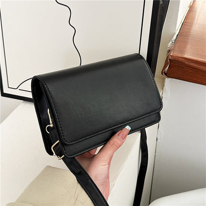 Simple Solid Color Flip Square Shoulder Bag