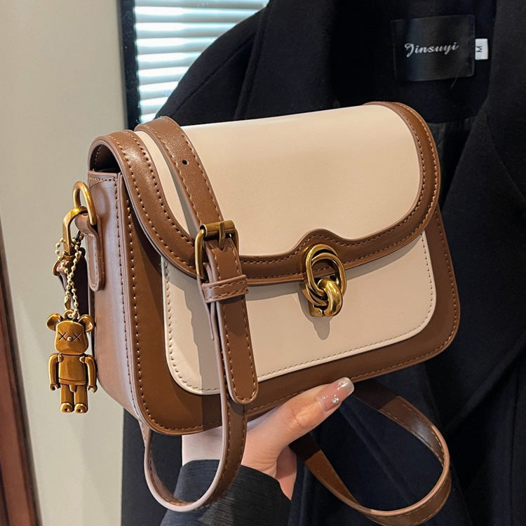 Women Fashion Retro Contrast Color Small Square Shoulder Bag