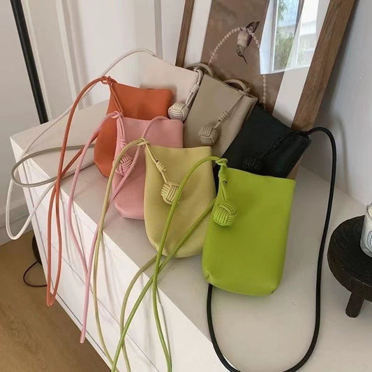 Mini sac à bandoulière simple de couleur unie 