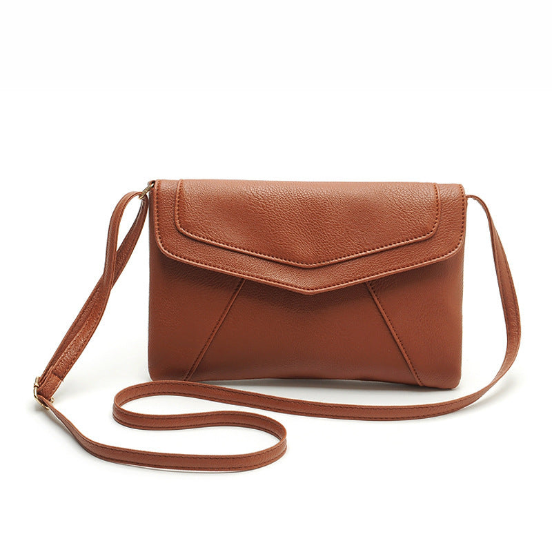 Women Fashion Basic Casual Solid Color PU Shoulder Crossbody Bag
