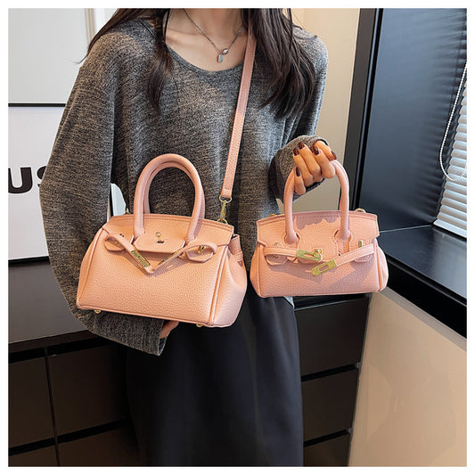 Sac à main tendance de grande capacité, couleur unie 