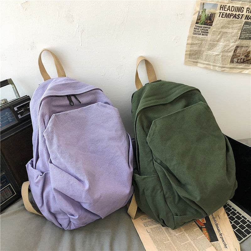 Women Casual Design Solid Color Large Capacity Backpack