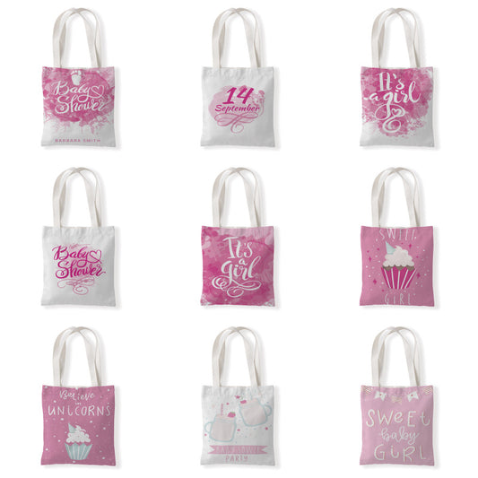 Women Fashion Valentine Element Printed Canvas Tote Bag