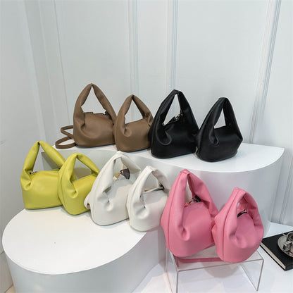 Fashionable Solid Color Shoulder Bag