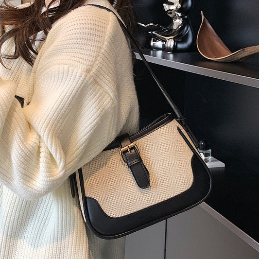 Sac à bandoulière carré en toile pour femme 