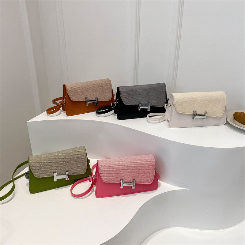 Women Fashion Flap H Lock Crossbody Bag