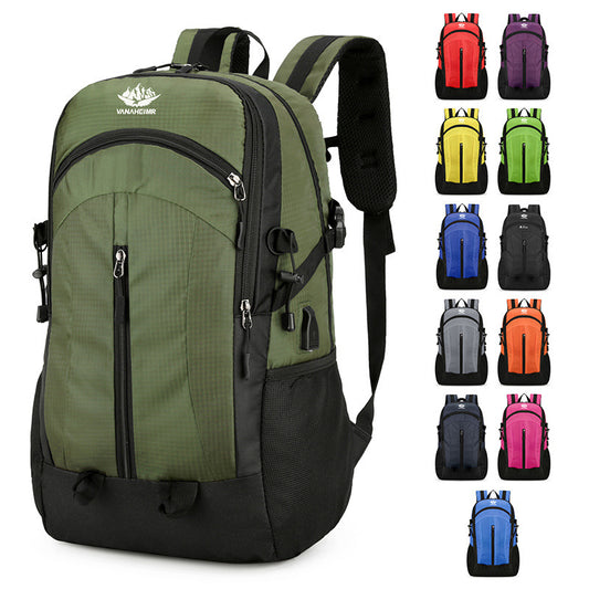 Simple Outdoor Mountain Climbing Hiking Camping Large Capacity Mountaineering Nylon Backpack