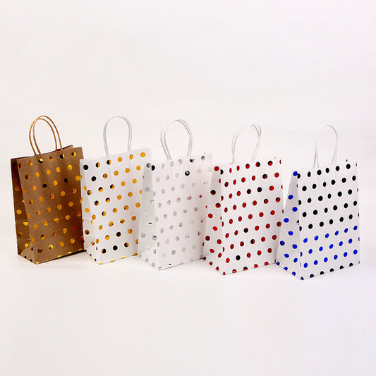 Kraft Paper Foil Stamping Gift Shopping Tote Packaging Bag-21*15*8cm