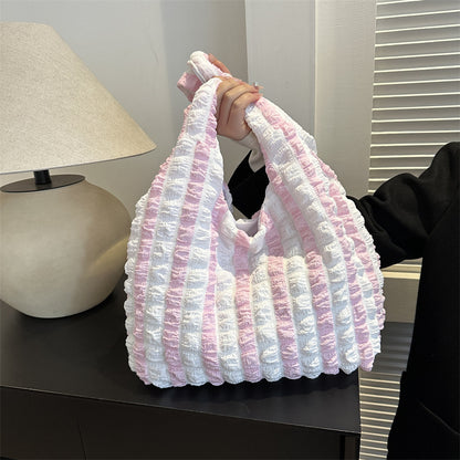 Sac fourre-tout plissé décontracté de grande capacité pour femme 