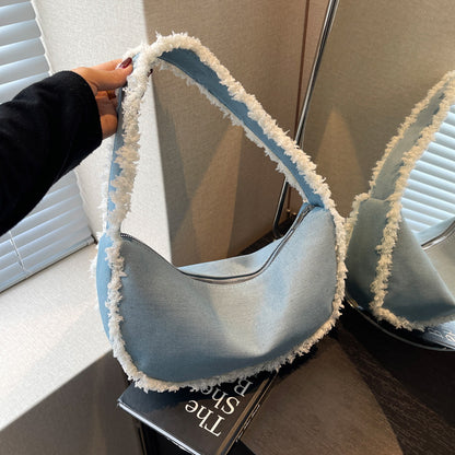 Sac à bandoulière en toile et peluche tendance et créatif 