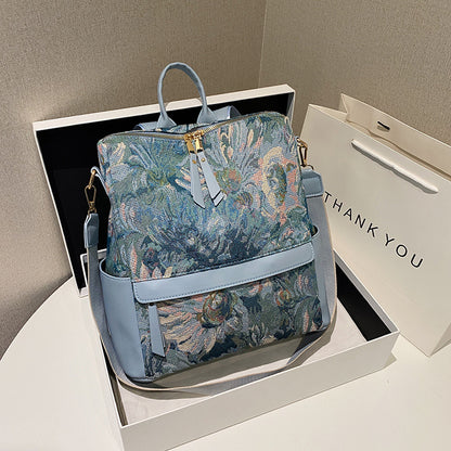 Fashion Large Capacity Oil Painting Backpack