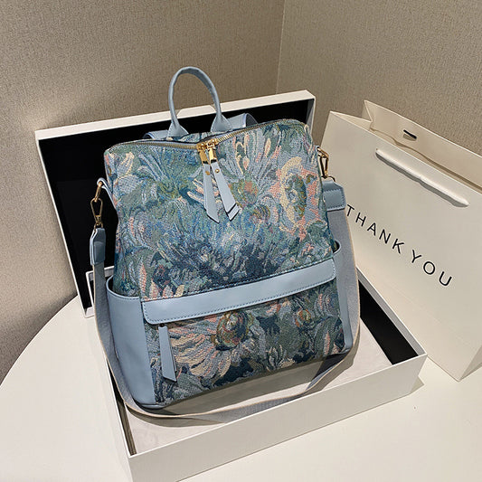 Fashion Large Capacity Oil Painting Backpack