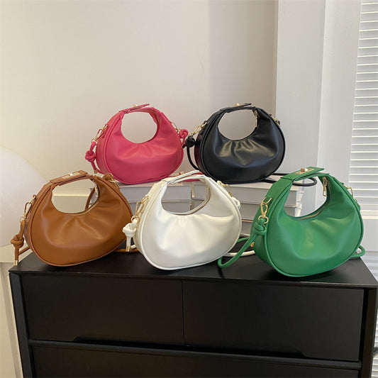 Sac à bandoulière tendance de couleur unie 