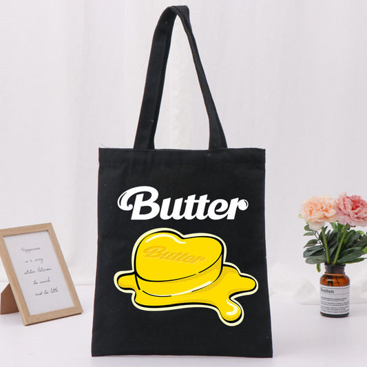 Women Casual Cartoon Pattern Large Capacity Canvas Tote Bag