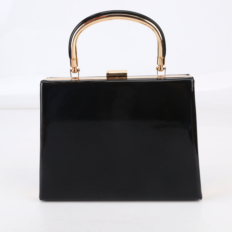 Women Chic Solid Color Crossbody Handle Square Bag