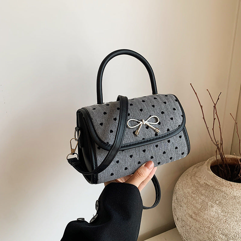 Women Fashion Elegant Bowknot Dot Magnetic Buckle Crossbody Bag