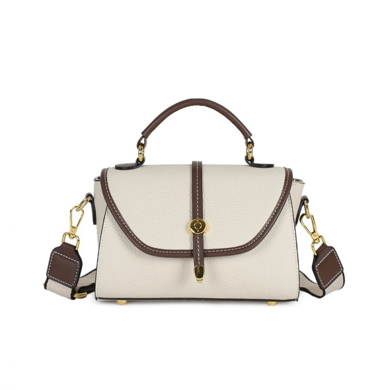 Sac messager en cuir pour femme, style simple et tendance 