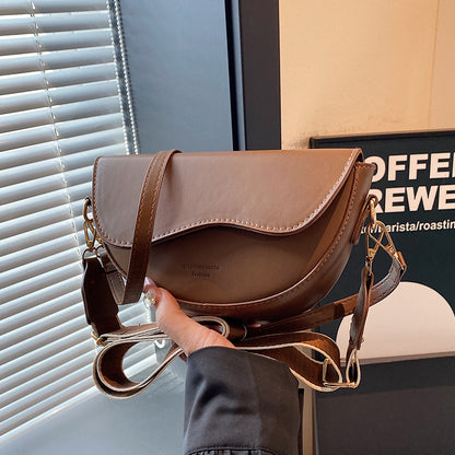 Sac à bandoulière vintage à rabat solide 