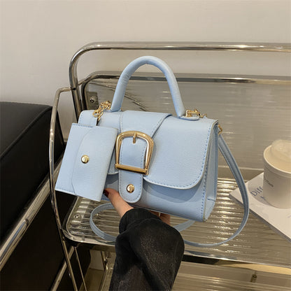 Fashion Solid Color Flip Square Shoulder Bag