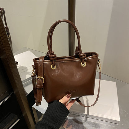 Sac à main rétro couleur unie pour femme, mode automne et hiver 