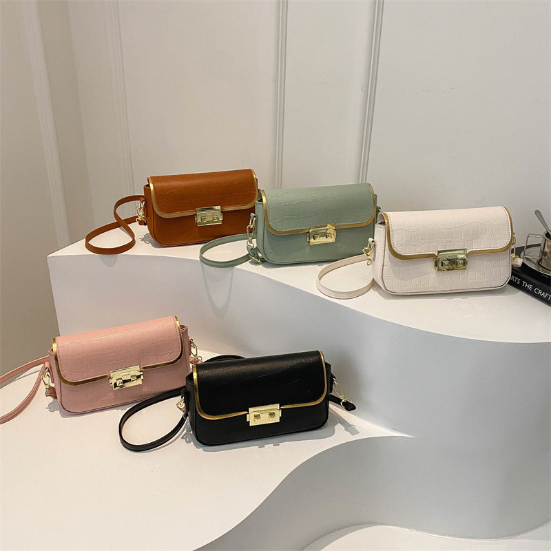 Stylish Stone Pattern Solid Color Shoulder Bag