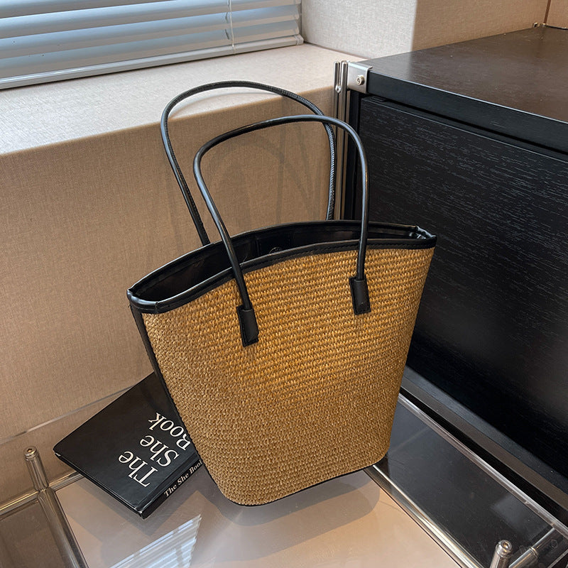 Women Fashion Casual Large Capacity Straw Woven Tote Bag Set
