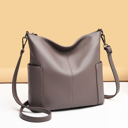 Sac à main élégant et tendance pour femme, sac à bandoulière en cuir souple de grande capacité 