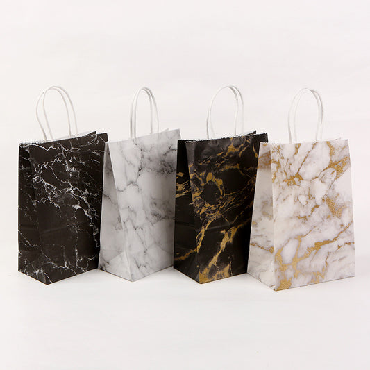 Kraft Paper Marble Series Creative Portable Gift Packaging Bag
