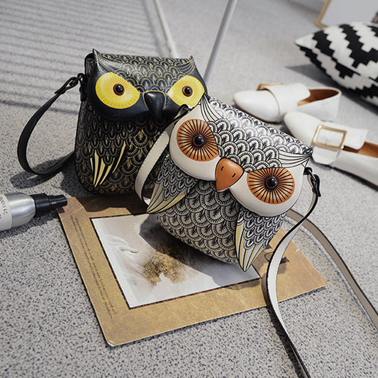 Sac à bandoulière pour téléphone portable avec imprimé hibou 