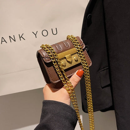 Women Fashion Casual Small Square Chain Crossbody Bag