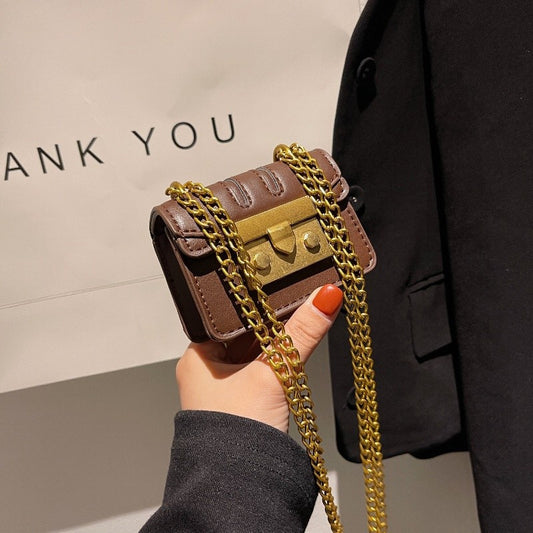 Women Fashion Casual Small Square Chain Crossbody Bag