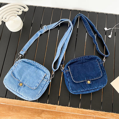 Simple Casual Flip Denim Shoulder Bag