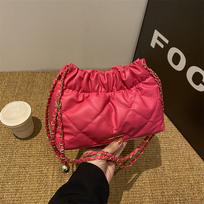 Women Fashion Casual Solid Color Chain Crossbody Bag