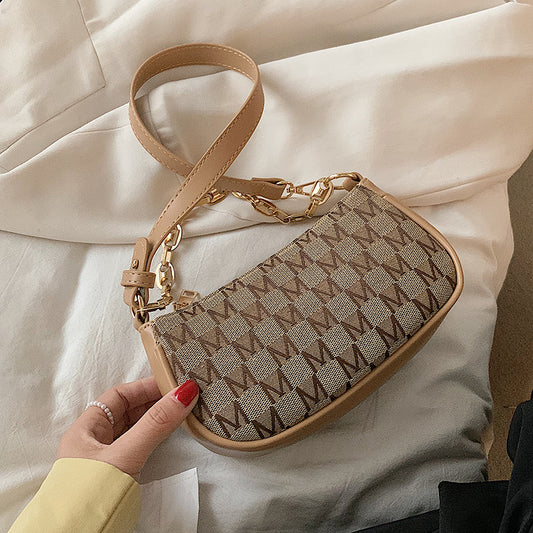 Sac à main chic en PU avec chaîne et fermeture éclair pour femme 