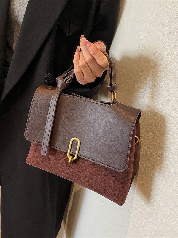 Sac à bandoulière vintage contrasté 