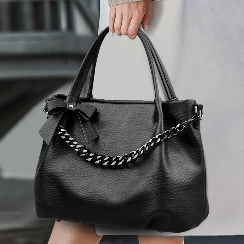 Autumn And Winter Women Casual Solid Color Large Capacity Chain Handbag