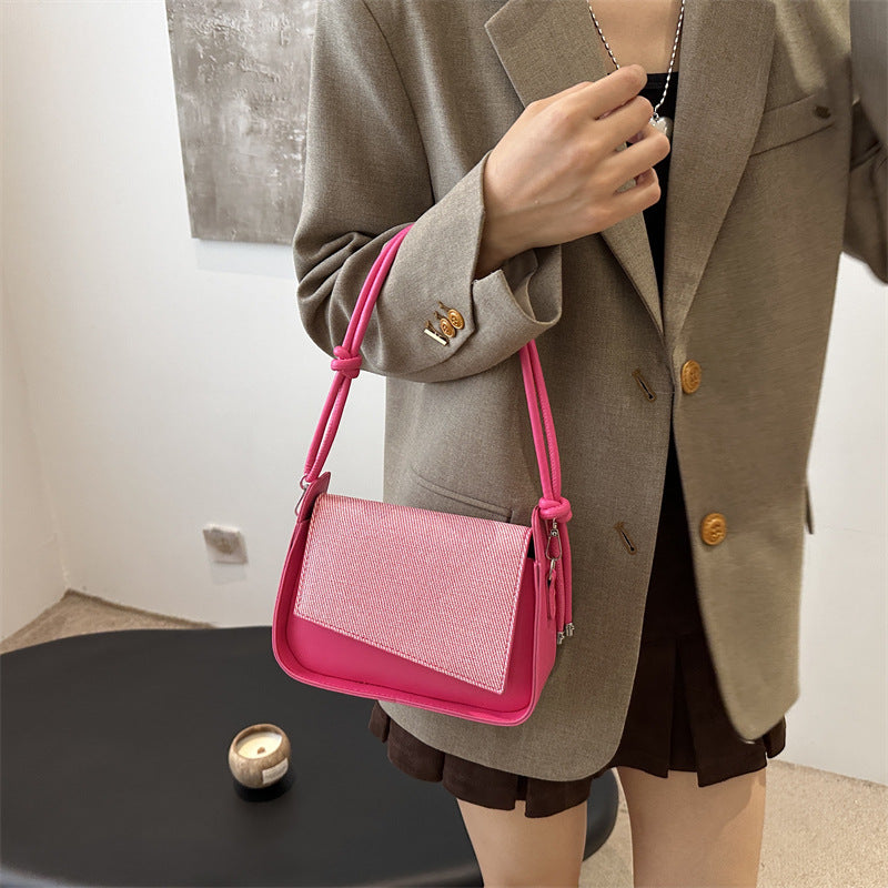 Sac à bandoulière à rabat contrasté tendance 