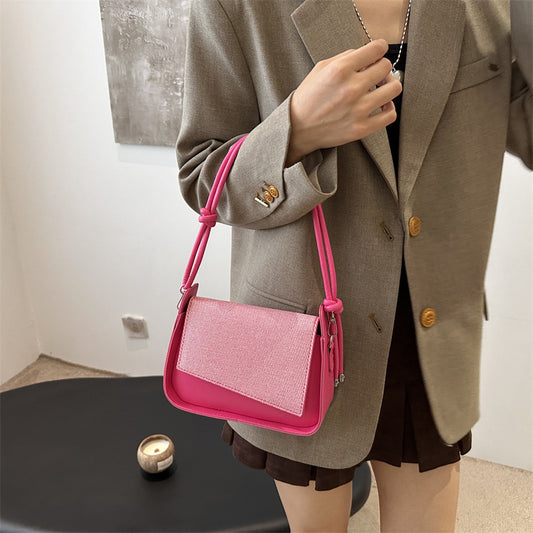 Sac à bandoulière à rabat contrasté tendance 