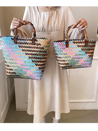 Vintage Large Capacity Woven Bag Handbag