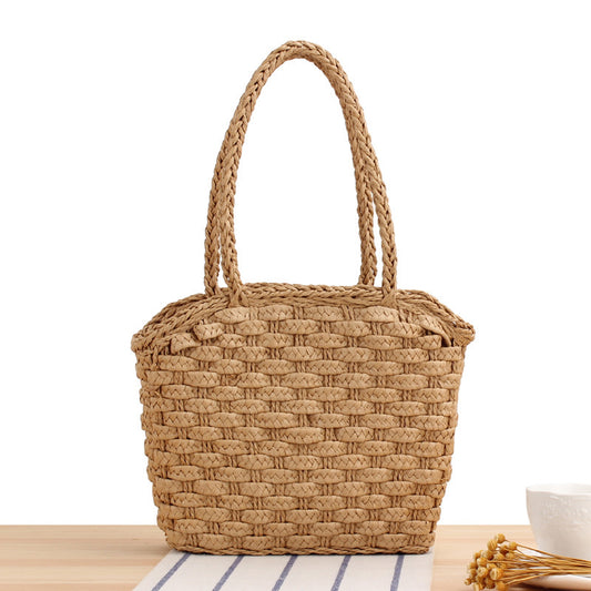 Women Fashion Straw Vacation Woven Mori Simple Holiday Woven Handbag