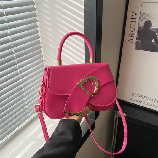 Sac à bandoulière tendance de couleur unie 