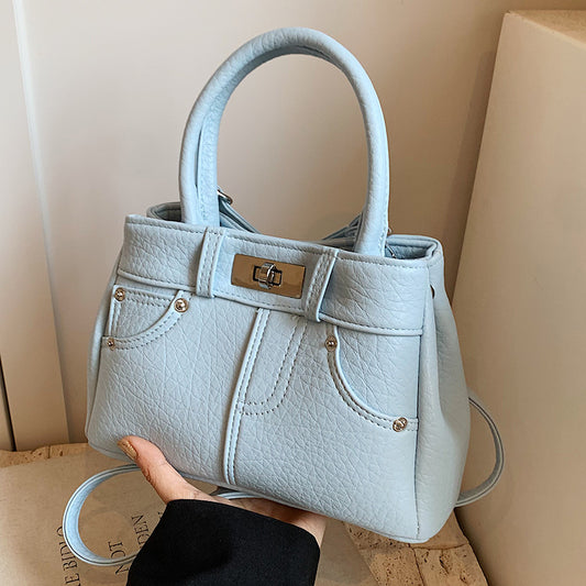 Sac à main plissé simple et tendance pour femme, couleur unie 