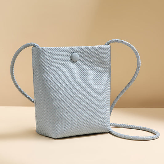 Sac à bandoulière tissé simple et tendance pour femme, couleur unie 