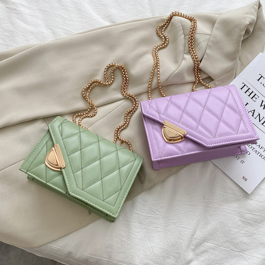 Sac messager à chaîne losange tendance pour femme