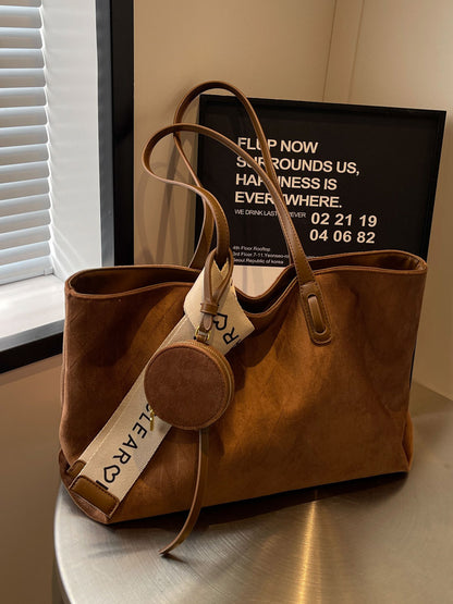 Women Casual Retro Large Capacity Flannel Tote Bag