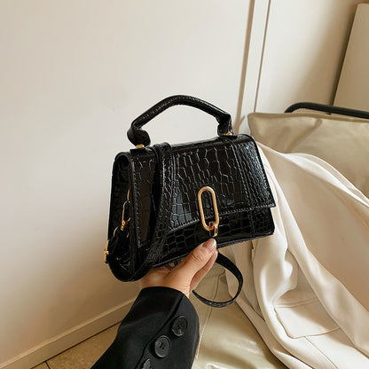 Fashion Solid Color Stone Pattern Shoulder Bag