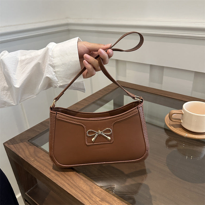 Women Fashion Casual Solid Color Bowknot Shoulder Bag