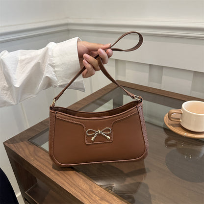 Women Fashion Casual Solid Color Bowknot Shoulder Bag
